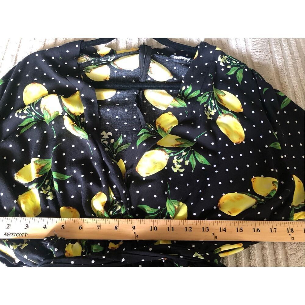 Boohoo LEMON POLKA DOT WRAP RUFFLE ROMPER SZ 20 - Picture 7 of 10